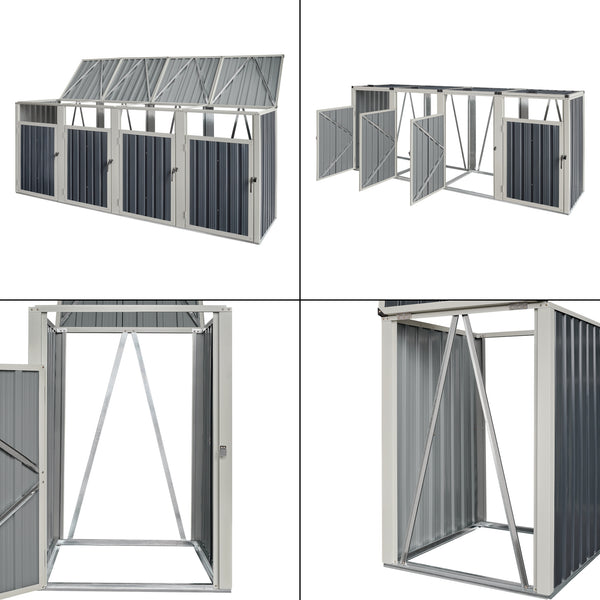 Cache poubelle Tarbek avec porte à poignée gris anthracite [pro.tec]