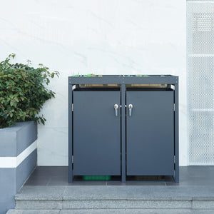 [en.casa] Containerombouw Valkeakoski met plantenbak antraciet - 2 varianten