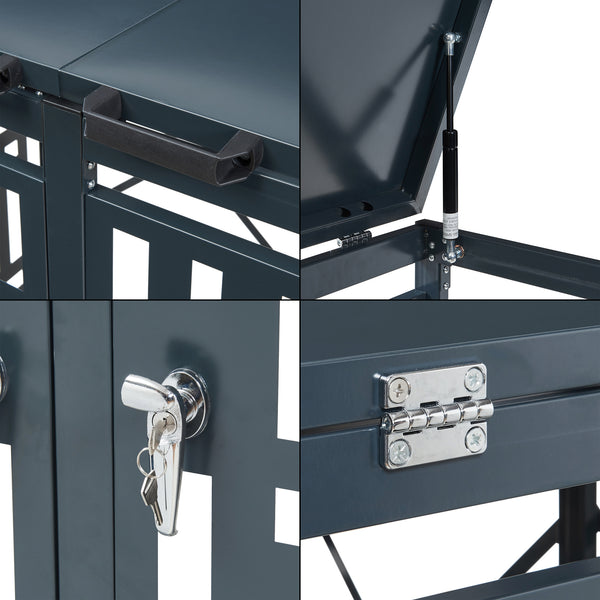 Cache-poubelle Bernalda acier galvanisé anthracite casa.pro