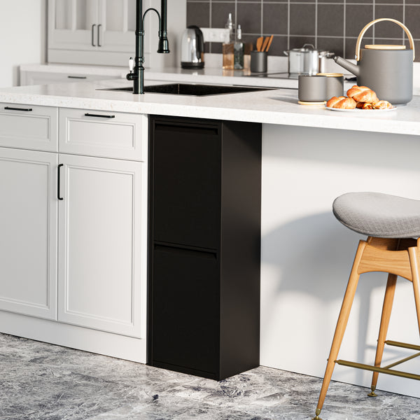 Afvalscheidingskast Sollentuna met 2 vakken 93x33x25 cm [en.casa]
