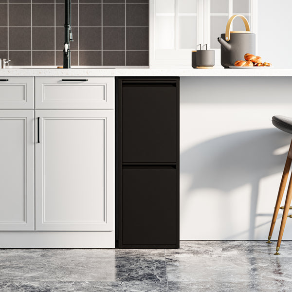Afvalscheidingskast Sollentuna met 2 vakken 93x33x25 cm [en.casa]