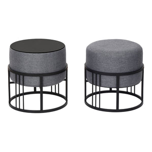 Lot de 2 poufs empilables Tas multifonctionnel [en.casa]