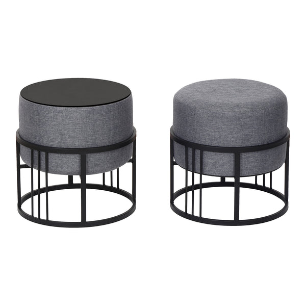 Lot de 2 poufs empilables Tas multifonctionnel [en.casa]