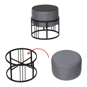 Lot de 2 poufs empilables Tas multifonctionnel [en.casa]