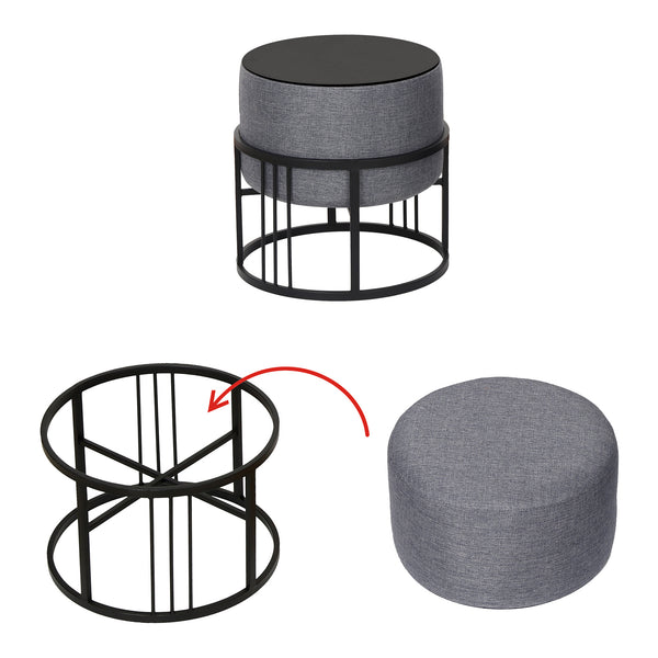 Lot de 2 poufs empilables Tas multifonctionnel [en.casa]