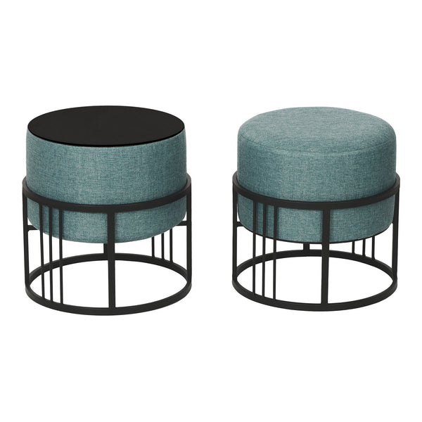 Lot de 2 poufs empilables Tas multifonctionnel [en.casa]