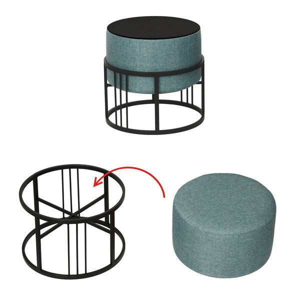 Lot de 2 poufs empilables Tas multifonctionnel [en.casa]