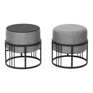 Lot de 2 poufs empilables Tas multifonctionnel [en.casa]