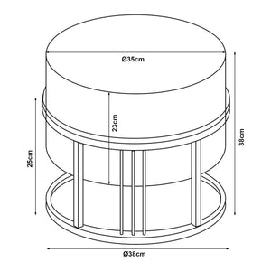 Lot de 2 poufs empilables Tas multifonctionnel [en.casa]