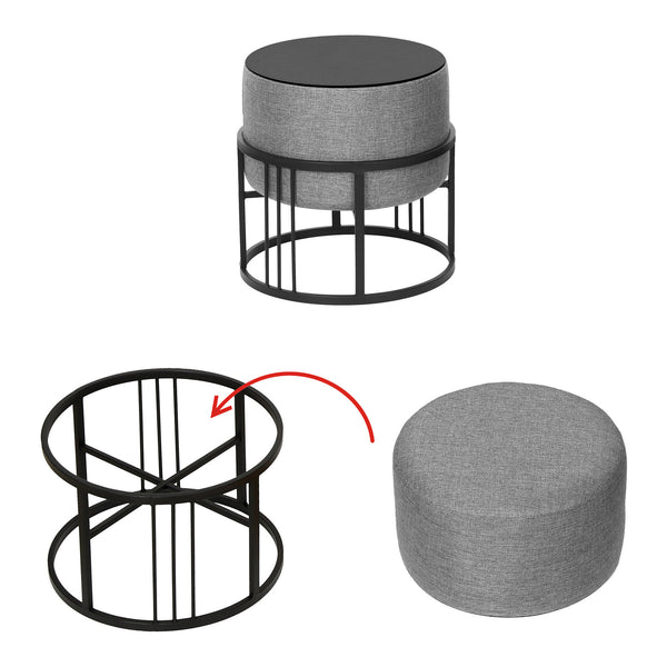 Lot de 2 poufs empilables Tas multifonctionnel [en.casa]