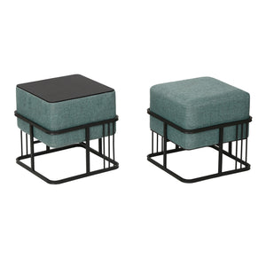 Lot de 2 poufs empilables Tas multifonctionnel [en.casa]