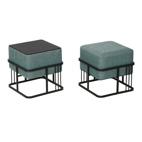 Lot de 2 poufs empilables Tas multifonctionnel [en.casa]