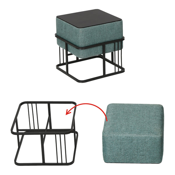 Lot de 2 poufs empilables Tas multifonctionnel [en.casa]