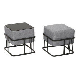 Lot de 2 poufs empilables Tas multifonctionnel [en.casa]