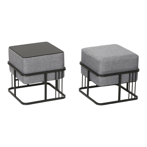 Lot de 2 poufs empilables Tas multifonctionnel [en.casa]