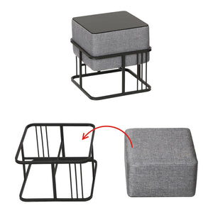 Lot de 2 poufs empilables Tas multifonctionnel [en.casa]