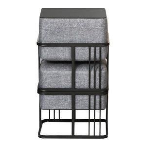 Lot de 2 poufs empilables Tas multifonctionnel [en.casa]