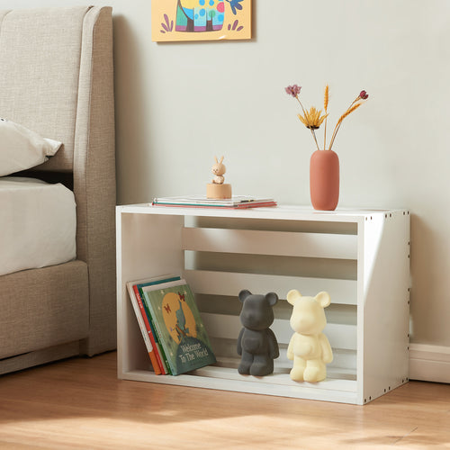 Bijzettafel Rønde 43x64x33 cm Wit [en.casa] - premiumXL