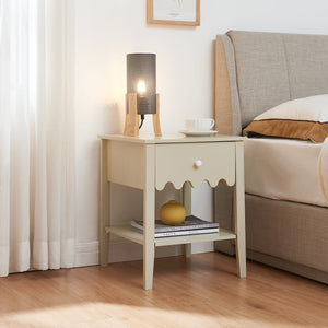 Table de chevet Luspoo 50 x 40 x 40 cm blanc crème [en.casa] 