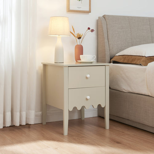 Table de chevet Luspoo 50 x 40 x 40 cm blanc crème [en.casa] 