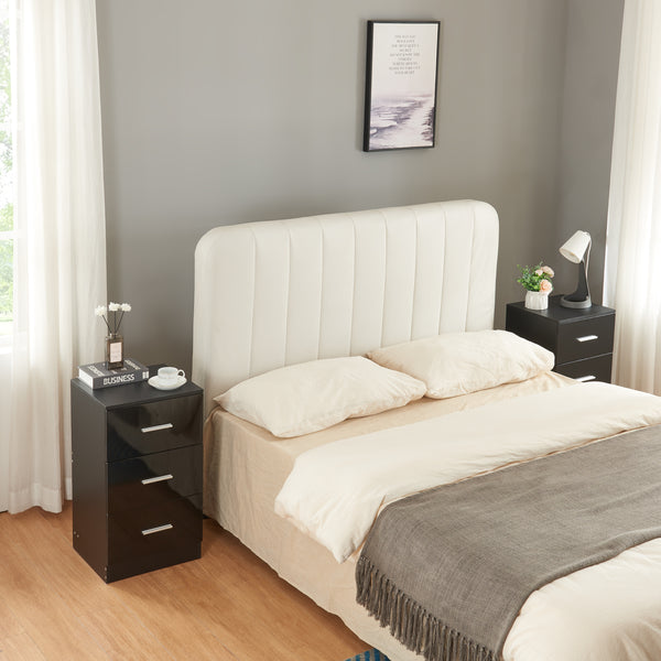 [en.casa] Nachtkastje Aurdal 1 of 2 stuks met 3 lades 66x37x34,5 cm - 4 varianten