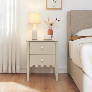 Table de chevet Luspoo 50 x 40 x 40 cm blanc crème [en.casa] 