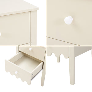 Table de chevet Luspoo 50 x 40 x 40 cm blanc crème [en.casa] 