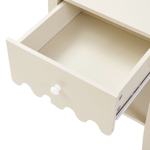 Table de chevet Luspoo 50 x 40 x 40 cm blanc crème [en.casa] 