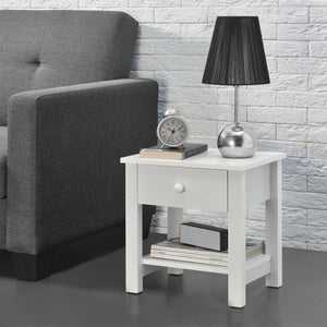 Nachtkastje Capri MDF 40x29,7x41,5 cm met lade en plank - 2 varianten