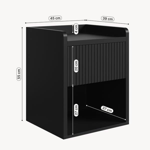 Nachtkast Nand met lade en open vak 55x45x39 cm [en.casa]
