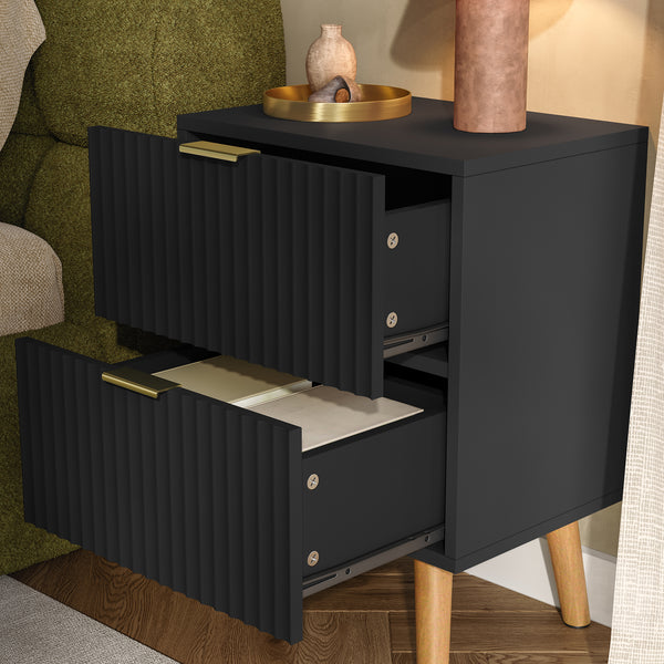 Table de chevet Nand avec 2 tiroirs [en.casa]
