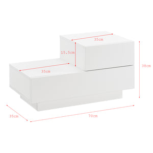 Design nachtkastje Sebokeng rechts met lades 38x70x35 cm - verschillende kleuren