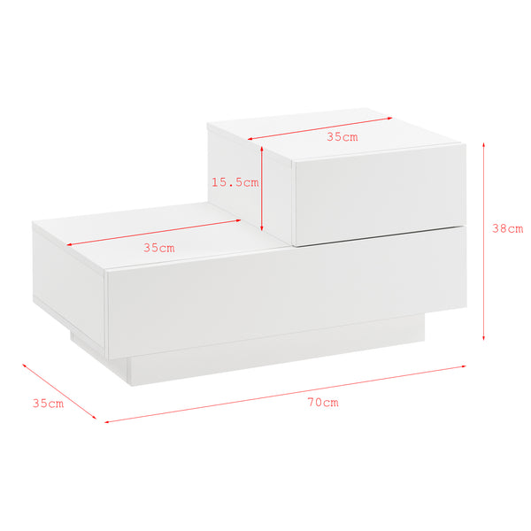 Design nachtkastje Sebokeng rechts met lades 38x70x35 cm - verschillende kleuren