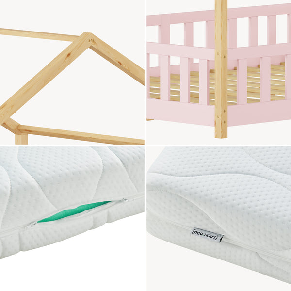 Kinderbed Treviolo met uitvalbeveiliging en matras [en.casa]