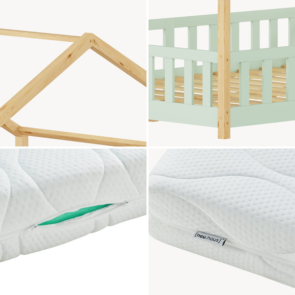 Kinderbed Treviolo met uitvalbeveiliging en matras [en.casa]