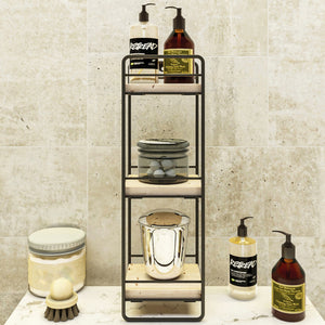 [en.casa] Badkamer organizer Pargas zwart en naturel - 3 varianten
