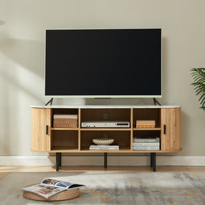 Meuble TV Tvedestrand bamboo 140 x 40 x 55 cm [en.casa]

