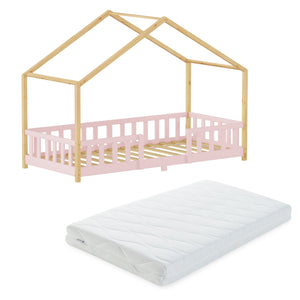 Kinderbed Treviolo met uitvalbeveiliging en matras [en.casa]