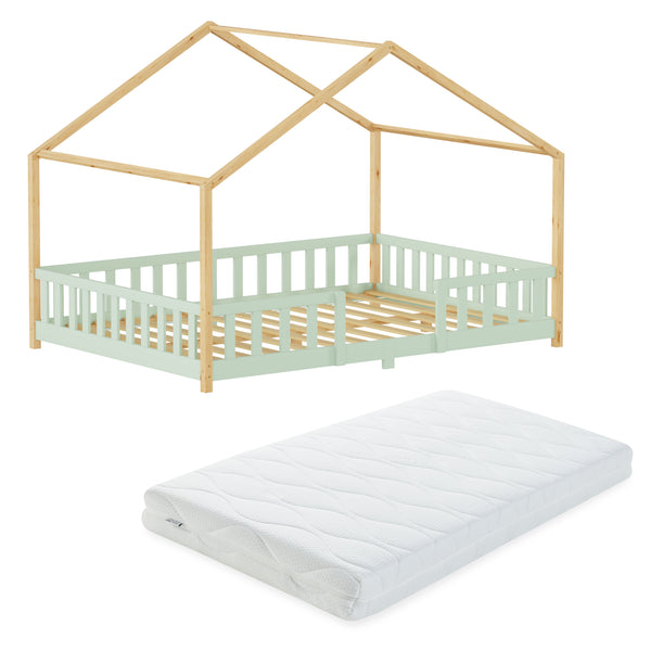 Kinderbed Treviolo met uitvalbeveiliging en matras [en.casa]