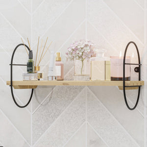 [en.casa] Wandrek Oulu met plank zwart en naturel - 2 varianten