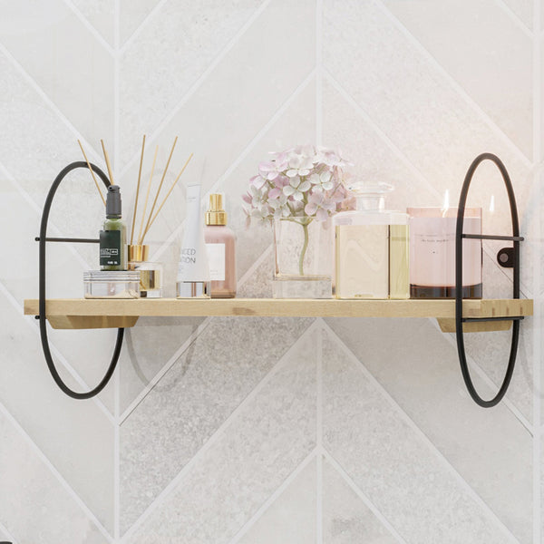 [en.casa] Wandrek Oulu met plank zwart en naturel - 2 varianten