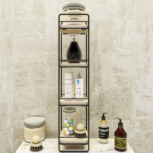 [en.casa] Badkamer organizer Pargas zwart en naturel - 3 varianten