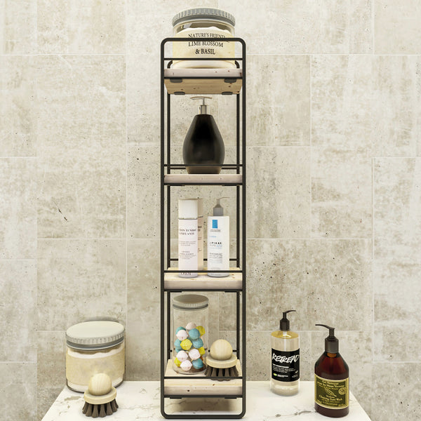 [en.casa] Badkamer organizer Pargas zwart en naturel - 3 varianten