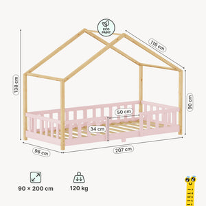 Kinderbed Treviolo met uitvalbeveiliging en matras [en.casa]