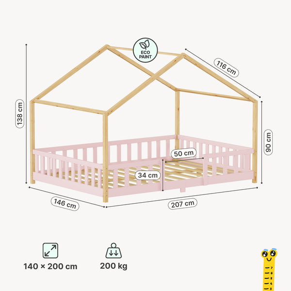 Kinderbed Treviolo met uitvalbeveiliging en matras [en.casa]