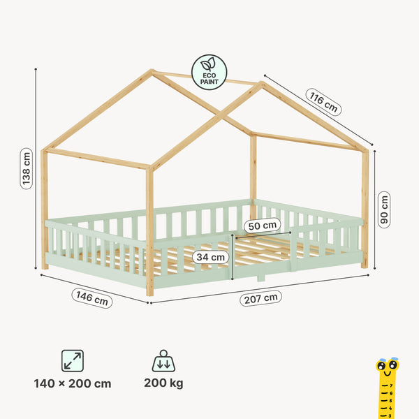 Kinderbed Treviolo met uitvalbeveiliging en matras [en.casa]