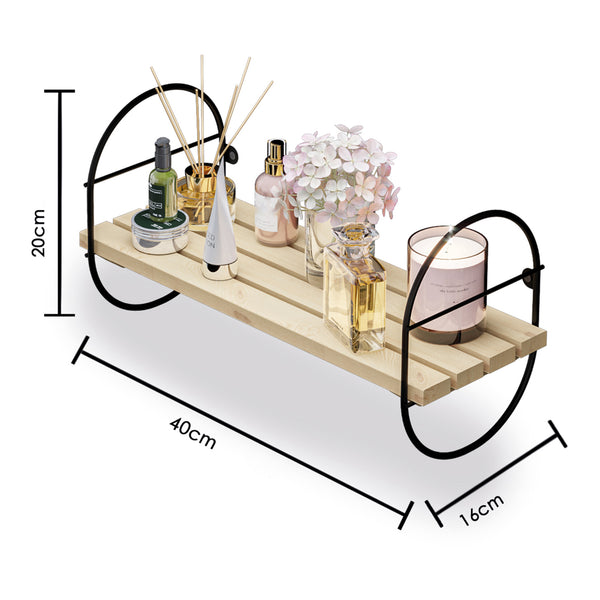 [en.casa] Wandrek Oulu met plank zwart en naturel - 2 varianten