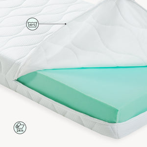 Kinderbed Treviolo met uitvalbeveiliging en matras [en.casa]
