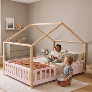 Kinderbed Treviolo met uitvalbeveiliging en matras [en.casa]