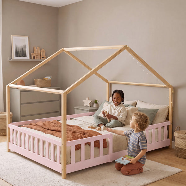 Kinderbed Treviolo met uitvalbeveiliging en matras [en.casa]